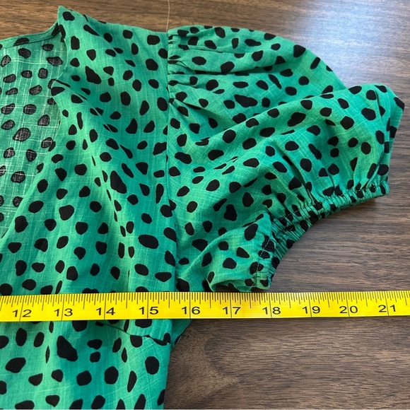Urban Outfitters Teal and Black Spotted Mini Dress S - Picture 7 of 11